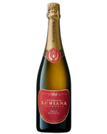 Stefano Lubiana Brut Reserve on a red label and gold writting 