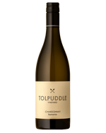 Tolpuddle Chardonnay with simple white label and hollow black text 