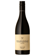 Tolpuddle Pinot Noir with simple white label and black hollow text